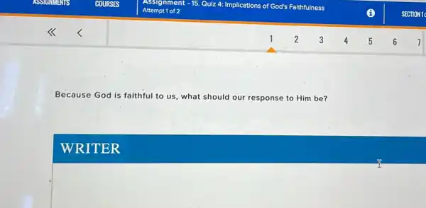 Because God is faithful to us, what should our response to Him be?
WRITER