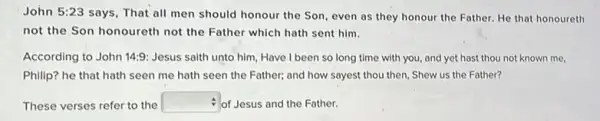 John 5:23 says, That all men should honour the Son, even as they honour the Father He that honoureth
not the Son honoureth not the Father which hath sent him.
According to John 14:9 Jesus saith unto him Have I been so long time with you, and yet hast thou not known me,
Philip? he that hath seen me hath seen the Father; and how sayest thou then, Shew us the Father?
These verses refer to the square  of Jesus and the Father.