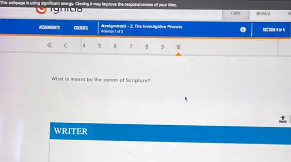 What is meant by the canon of Scripture?
WRITER
