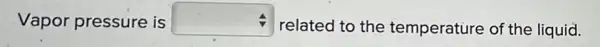 Vapor pressure is square 
related to the temperature of the liquid.
