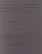 12. (3.05)
If python is installed on the system but the
Numpy function package is not installed, which
command can be used to install it?
A. install numpy
B instal numpy package
C pip install numpy.
pip install numpy package