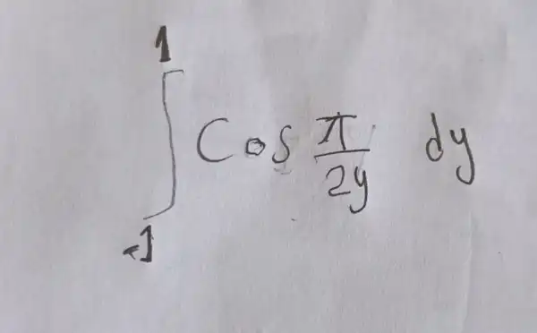 int_(-1)^1 cos (pi)/(2 y) d y