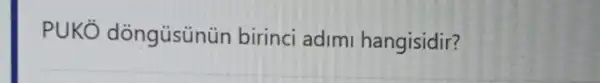 PUKỞ dòngüsünün birinci adimi hangisidir?