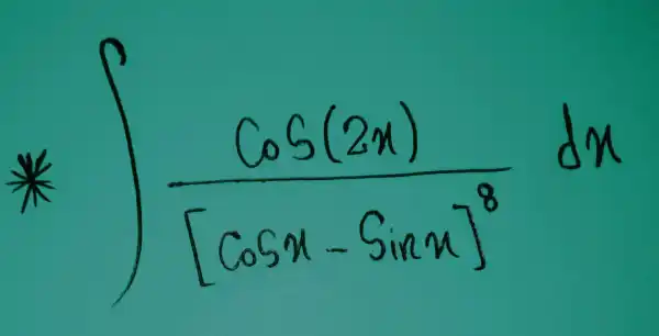 int (cos (2 x))/([cos x-sin x]^8) d x